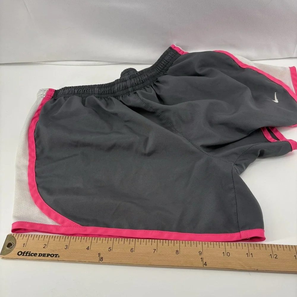 Nike Dri Fit Tempo Running Shorts Womens Size Large (?) Gray & Pink Lined